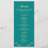 Blauwgroen Roos Wedding Menu (Voorkant)