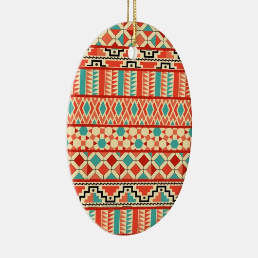 Blauwgroen roze Abstract Geo Aztec - proefmodel Keramisch Ornament (Rechts)