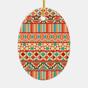 Blauwgroen roze Abstract Geo Aztec - proefmodel Keramisch Ornament