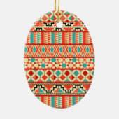 Blauwgroen roze Abstract Geo Aztec - proefmodel Keramisch Ornament (Achterkant)