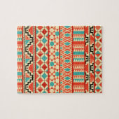 Blauwgroen roze Abstract Geo Aztec - proefmodel Legpuzzel (Horizontaal)