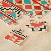 Blauwgroen roze Abstract Geo Aztec - proefmodel Legpuzzel (Zijkant)