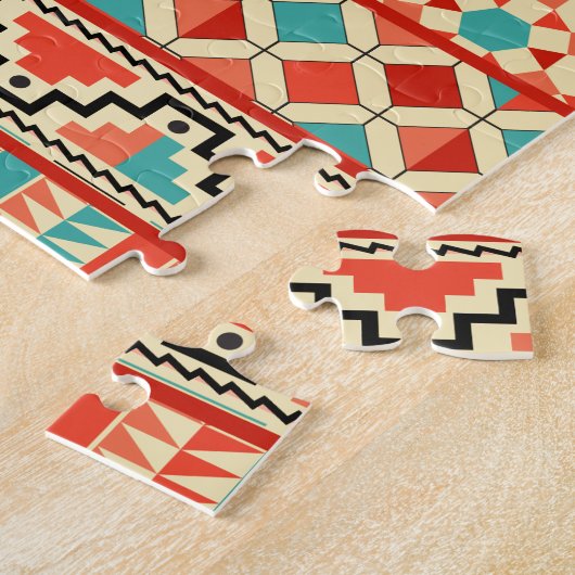 Blauwgroen roze Abstract Geo Aztec - proefmodel Legpuzzel (Zijkant)