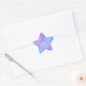 Blauwgroen roze abstract ontwerp ster sticker (Envelop)