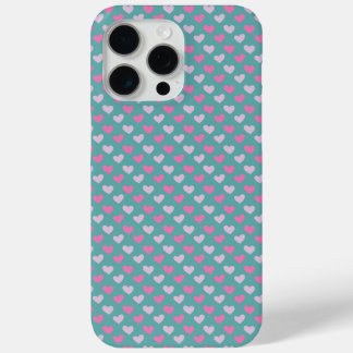 Blauwgroen & Roze Hart iPhone case