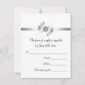 Blauwgroen Roze Wervelparel Witte RSVP Kaarten (Achterkant)