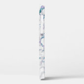 Blauwgroen roze zilver marmer monogram Case-Mate iPhone case (Achterkant / Links)