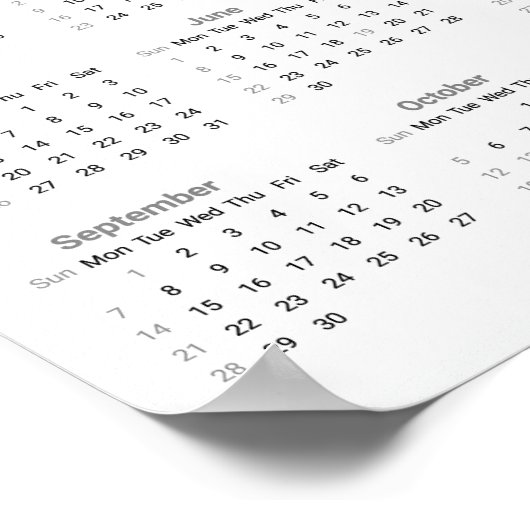 Blauwgroen Rozen en vlinders 2025 Kalender Poster (Hoek)