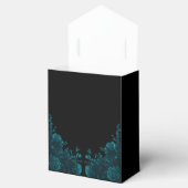 Blauwgroen Rozen Zwarte Gothic Wedding Bedankdoosjes (Geopend)