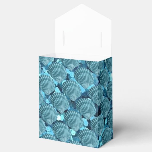 Blauwgroen rugleuning met buigtang bedankdoosjes (Geopend)