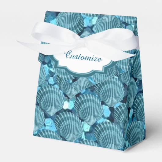 Blauwgroen rugleuning met buigtang bedankdoosjes (Voorkant Zijde)