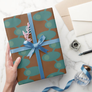 Blauwgroen ruimtevaartuigen cadeaupapier