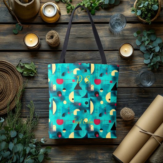 Blauwgroen Rust Abstract – Modern in Blauwgroen, G Draagtas