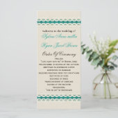 Blauwgroen Rustic burlap en lace country bruiloft Programma (Staand voorkant)