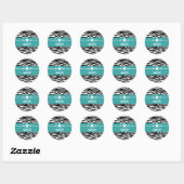 Blauwgroen Sassy Star-Stickers Ronde Sticker (Vel)