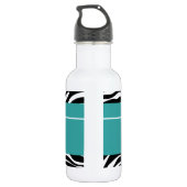 Blauwgroen Sassy Star-Zebra Waterfles (Achterkant)