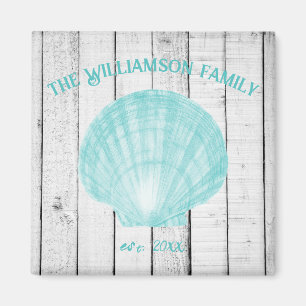 Blauwgroen Scallop Shell Magnet Magneet