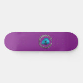 Blauwgroen schedel met Keren Richter Skateboard (Horizontaal)