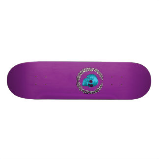 Blauwgroen schedel met Keren Richter Skateboard