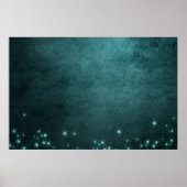 Blauwgroen schemerlicht | Deep Green Aqua Neon Glo Poster (Voorkant)