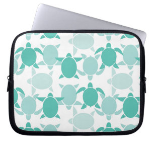 Blauwgroen schildpad laptop sleeve