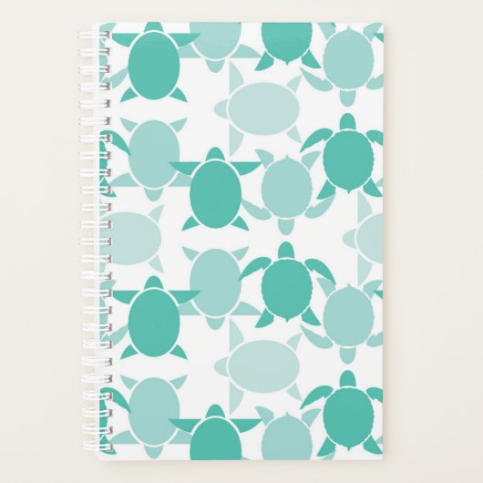 Blauwgroen schildpad planner (Voorkant)