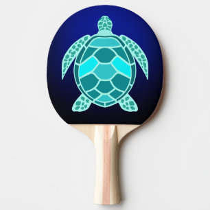 Blauwgroen schildpad tafeltennisbatje