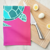 Blauwgroen schildpad theedoek (Quarter Fold)