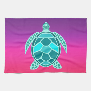 Blauwgroen schildpad theedoek