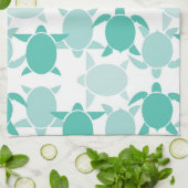 Blauwgroen schildpad theedoek (Gevouwen)