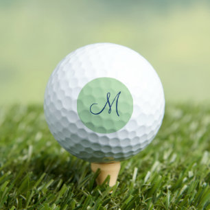 Blauwgroen Schrift Monogram Initiaal Golfballen