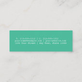 Blauwgroen schrijfmachine Mini Visitekaartje (Achterkant)