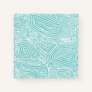 Blauwgroen Scribbleprint Notitieboek
