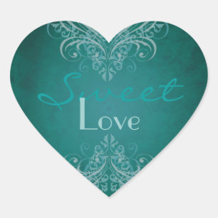 Blauwgroen Scroll Blauwgroen Snoep Buffet Sticker