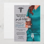 Blauwgroen Scrubs Medische School Afstuderen Uitno Kaart (Voorkant / Achterkant)