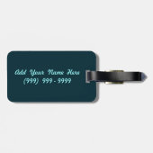 Blauwgroen Seahorse Personalized Bagagelabel (Achterkant horizontaal)