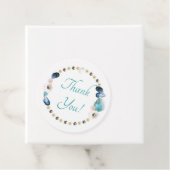 Blauwgroen Seashells en Pearls Quinceanera Party F Bedankjes Labels (In situ)