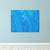 Blauwgroen Sequin Sparking 4-panelcanvas Canvas Afdruk (Insitu (Houten vloer))