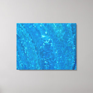 Blauwgroen Sequin Sparking 4-panelcanvas Canvas Afdruk
