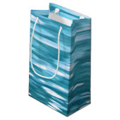 Blauwgroen shimmer klein cadeauzakje (Achterkant Gekanteld)