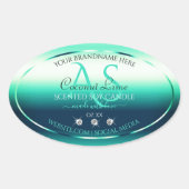 Blauwgroen Shimmery Product Labels Diamonds en Mon (Voorkant)