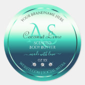 Blauwgroen Shimmery Product Labels Diamonds en Mon (Voorkant)