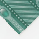 Blauwgroen sierpatroon fleece deken (Hoek)