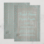 Blauwgroen Silver Rustic Country Vrijgezellenfeest Kaart (Voorkant / Achterkant)