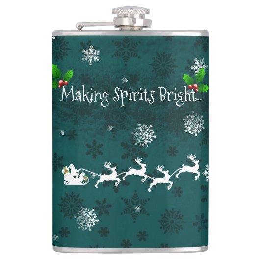 Blauwgroen sinterklaskolf heupfles (Voorkant)