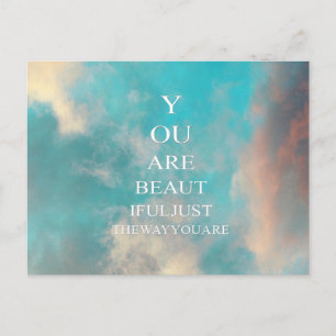 Blauwgroen Sky Blue Love Quote Briefkaart