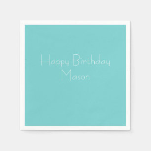 Blauwgroen Sky Personalized Party Paper Napkins Servetten