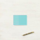 Blauwgroen Sky Polka Dot Post It Notes (Op bureau)