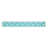 Blauwgroen Sky Polka Dot Ribbon Lint (Voorkant)