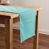 Blauwgroen Sky Polka Dot Table Runner Korte Tafelloper (Voorbeeld)